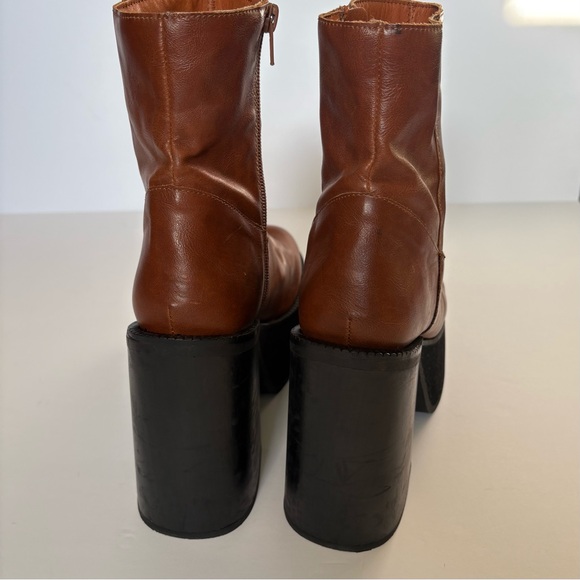 Women’s Kaltur Brown leather Platform Ankle Boots, S 39 - Picture 11 of 16